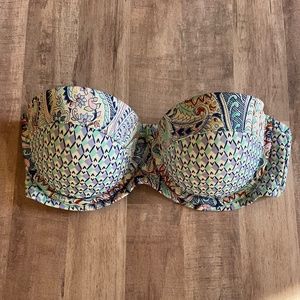 Victoria’s Secret 32D Bandeau Bikini Top  - Blue Paisley